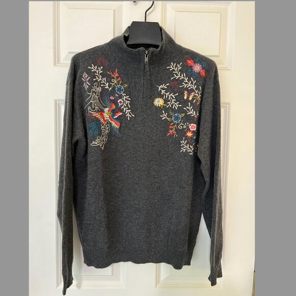 Johnny Was Dreamer Zip Front Cashmere Pullover - Picture 3 of 5